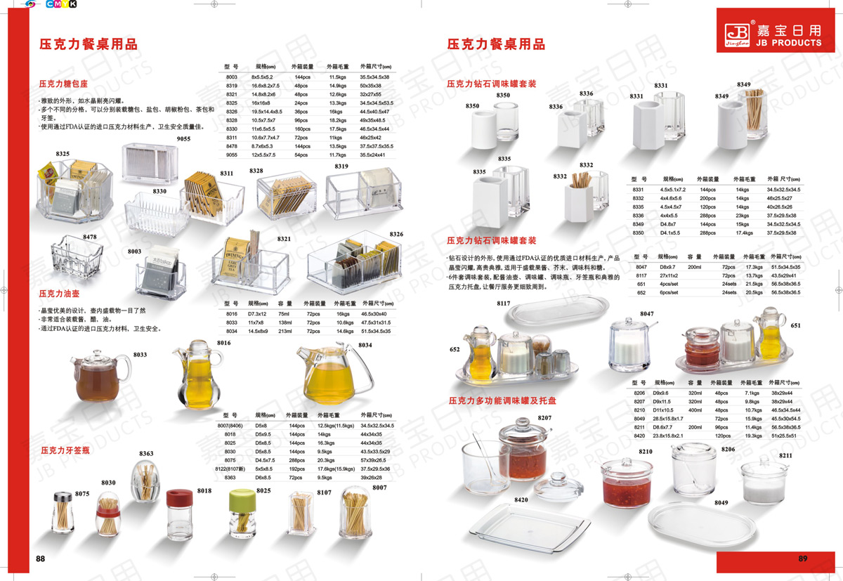 亚克力餐桌用品