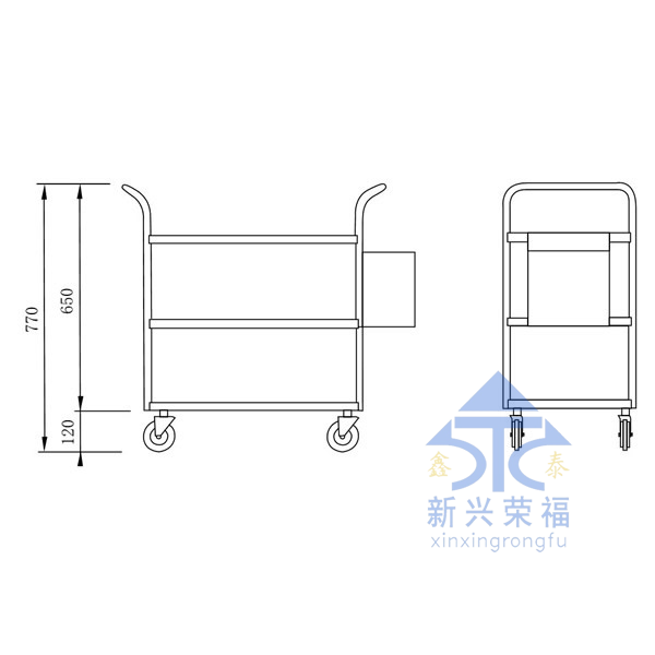 三层餐车尺寸图