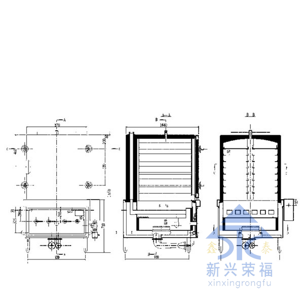 电气两用蒸饭车尺寸图一