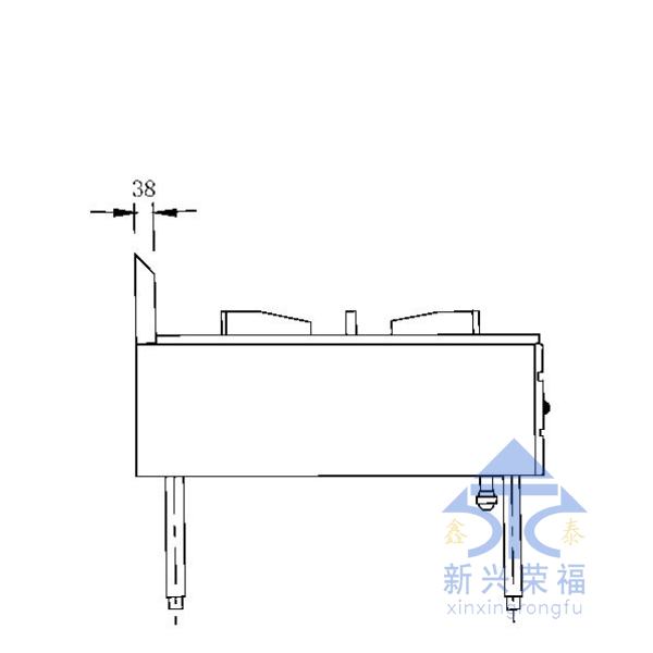 燃气低汤灶尺寸图（左）
